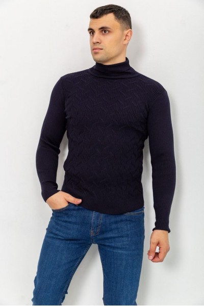 Свитер-гольф мужской, цвет темно-синий, 161R892