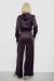 Спортивный костюм женский велюровый, цвет темно-сливовый, 257R4125