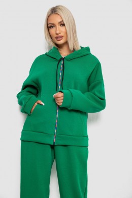 Спортивный костюм женский на флисе, цвет зеленый, 238R5715