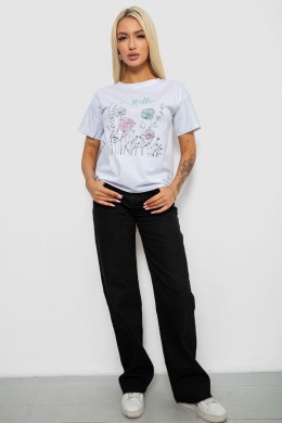 Футболка жіноча з принтом, колір білий, 221R2813