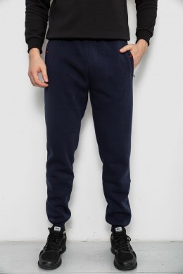 Спортивные штаны на флисе, цвет синий, 244R41526