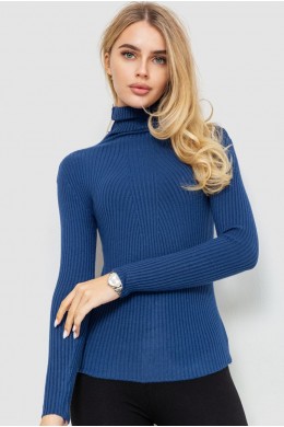 Гольф женский в рубчик, цвет синий, 204R047