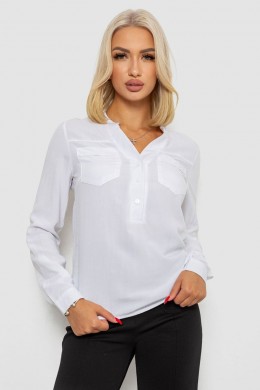 Блуза однотонная, цвет белый, 230RR-96