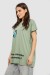 Футболка жіноча з принтом, колір оливковий, 244R3001 Футболка жіноча з принтом, колір оливковий, 244R3001