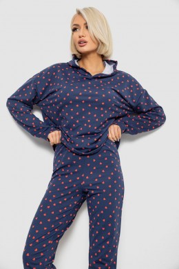 Костюм женский домашний с принтом, цвет синий, 257R1115