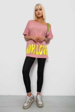 Футболка женская с принтом, цвет пудровый, 244R2158