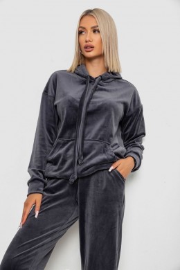 Спортивный костюм женский велюровый, цвет серый, 241R1530-5