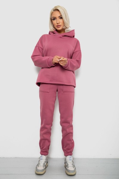 Спортивный костюм женский на флисе, цвет пудровый, 257R88