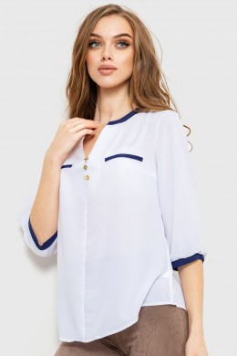 Блуза класична  -уцінка, колір біло-синій, 230R051-U-13