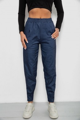 Штаны женские на тонком флисе, цвет джинс, 257R727