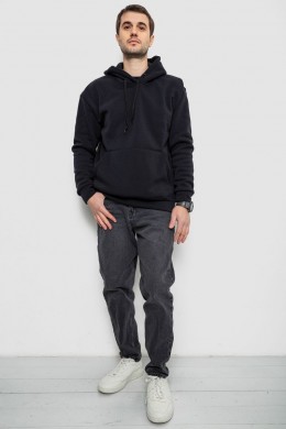 Худи мужской на флисе однотонный, цвет чернильный, 241R2650