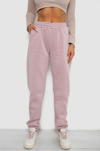 Спортивные штаны женские на флисе, цвет пудровый, 238R58671