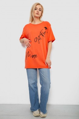Футболка женская с принтом, цвет оранжевый, 244R3005