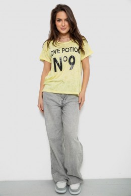 Футболка жіноча з принтом, колір жовтий, 244R2073-1