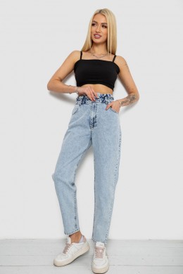 Джинси жіночі Mom-fit, колір блакитний, 244R1601S20