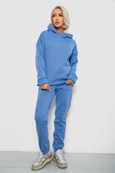 Спортивный костюм женский на флисе, цвет голубой, 257R88