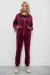 Спортивный костюм женский велюровый, цвет бордовый, 257R4119