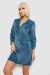 Халат жіночий велюровий на блискавці, колір петроль, 257R1023 Халат жіночий велюровий на блискавці, колір петроль, 257R1023