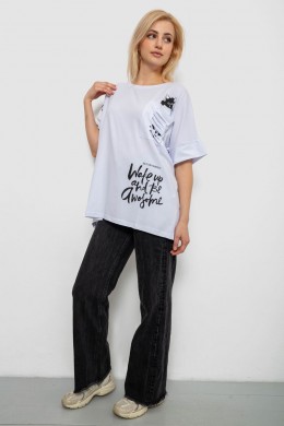 Футболка жіноча з принтом, колір білий, 244R4021