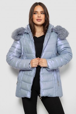 Куртка жіноча зимова коротка, колір блакитний, 244R23-711