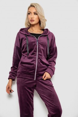 Спортивний костюм жіночий велюровий, колір сливовий, 257R4122