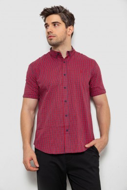 Рубашка мужская в клетку, цвет красный, 214R2445