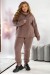 Спортивный костюм женский на флисе, цвет мокко, 257R90