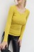 Кофта жіноча базова в рубчик, колір гірчичний, 204R002 Кофта жіноча базова в рубчик, колір гірчичний, 204R002