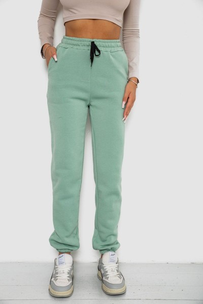 Спортивные штаны женские на флисе, цвет мятный, 238R57011