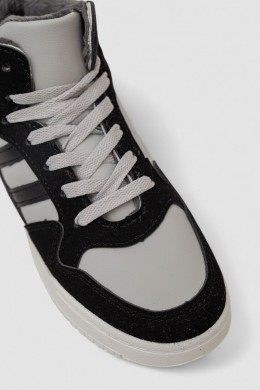 Кросівки жіночі зимові на хутрі, колір сіро-чорний, 248RAD400