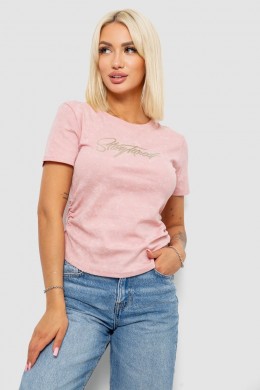 Футболка женская с принтом, цвет розовый, 221R3303