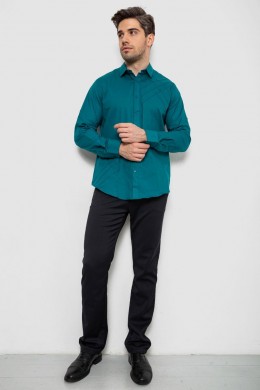 Рубашка мужская однотонная  -уценка, цвет изумрудный, 214R7466-U