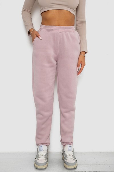 Спортивні штани жіночі на флісі, колір світло-пудровий, 238R57828