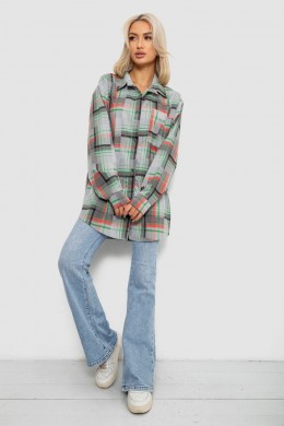 Рубашка женская в клетку, цвет серо-зеленый, 257R505