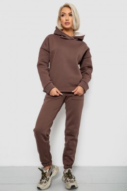 Спортивный костюм женский на флисе, цвет коричневый, 257R88