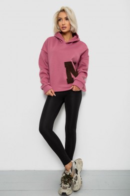 Худи женский с капюшоном на флисе, цвет пудровый, 257R335