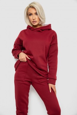 Спортивный костюм женский на флисе, цвет бордовый, 257R88