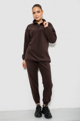 Спортивный костюм женский на флисе, цвет шоколадный, 241R2007
