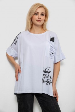 Футболка жіноча з принтом, колір білий, 244R4021