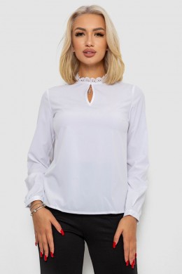 Блуза однотонная, цвет белый, 230R232-1