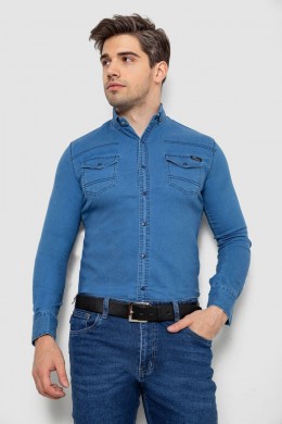 Рубашка мужская джинсовая, цвет синий, 214R802