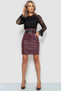 Блуза женская классическая гипюровая, цвет черный, 204R156