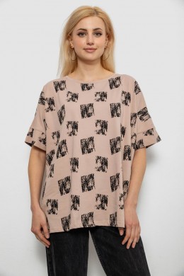 Футболка женская с принтом, цвет бежевый, 244R4015