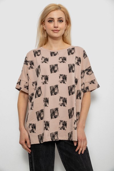 Футболка женская с принтом, цвет бежевый, 244R4015