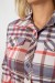Рубашка женская в клетку, цвет молочно-красный, 230R063 Рубашка женская в клетку, цвет молочно-красный, 230R063