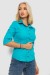 Рубашка женская однотонная, цвет бирюзовый, 230R068-4