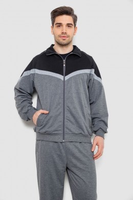 Спортивный костюм мужской, цвет черно-серый, 244R9147