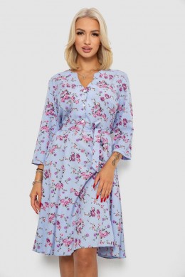 Платье софт с принтом, цвет голубой, 230R0032-5