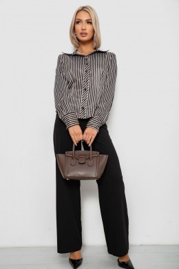 Сорочка класична в смужку, колір чорно-молочний, 230R66-2