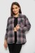 Рубашка женская в клетку, цвет серо-персиковый, 244R1070-2 Рубашка женская в клетку, цвет серо-персиковый, 244R1070-2